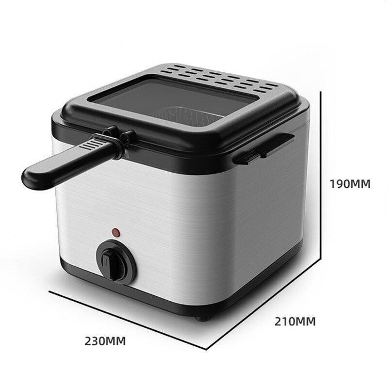 2,5 l Großraum Smart Elektrische Fritteuse Ölfritteuse Mechanischer Temperaturregler Frittierkorb aus Edelstahl