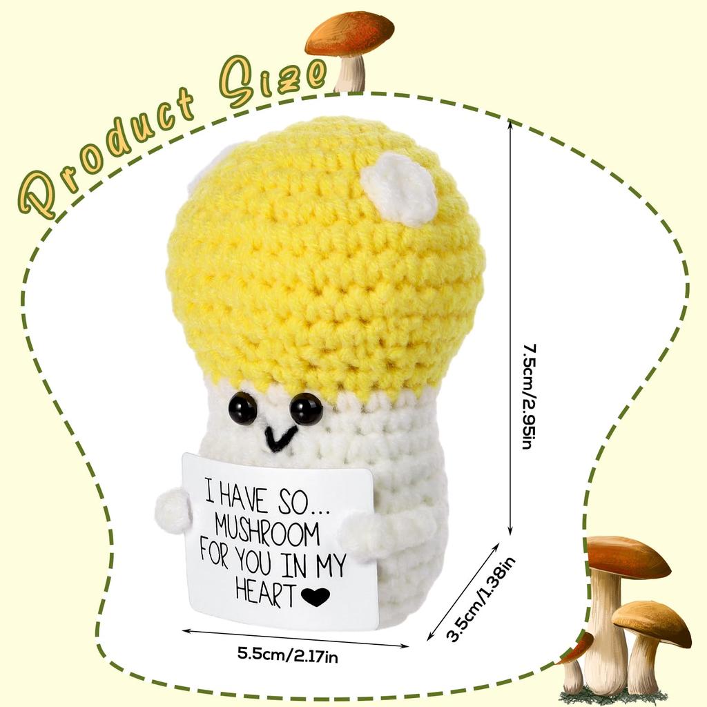 1pc Plush Crocheted Decorative Ornaments, Fun Crochet Positive Gift with Encouragement Cards,