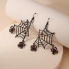 Rhinestone Halloween Earrings Punk Spider Pendant Earrings Aesthetic Spider Web Earrings  Party
