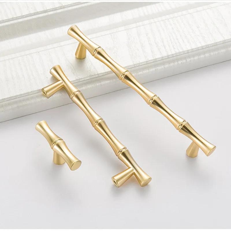 96mm/128mm Bamboo Style Furniture Hardware Handle Kitchen Cabinets Sliding Door Knob Drawer Wardrobe Cupboard Push Pulls Handles