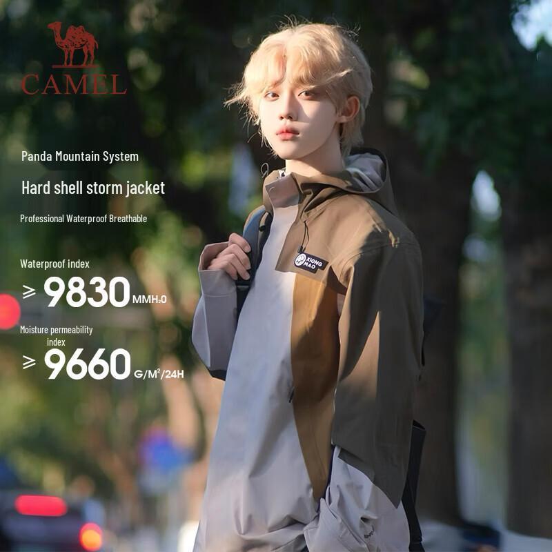 

Camel TR018 Unisex Spring/Summer Color-block Windbreaker XXL
