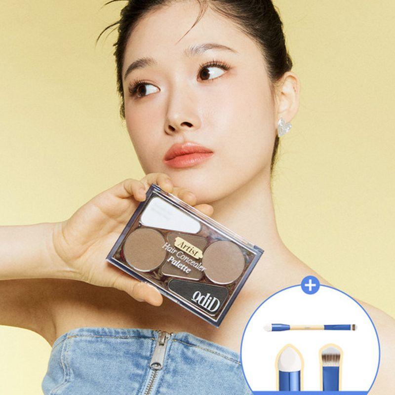 

[Набор/Подарок] Палетка консилеров для волос + Двойные кисти (2 шт.) + 2 заколки для волос WARM&COOL