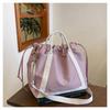 Nylon cloth bag women's large-capacity new summer casual messenger bag portable drawstring pleated tote bag