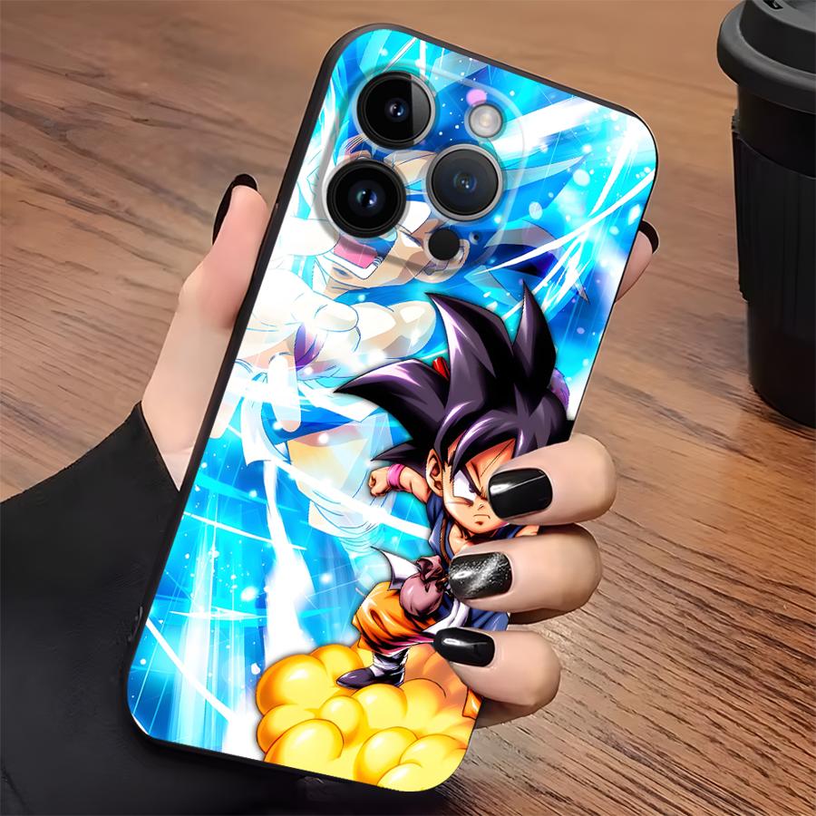 Black Soft Phone Cover Case for iPhone 15 16 14 Plus XR 17Air XS Max 13 12 11 17 Pro Max 7 8 Dragon Ball Son Gohan