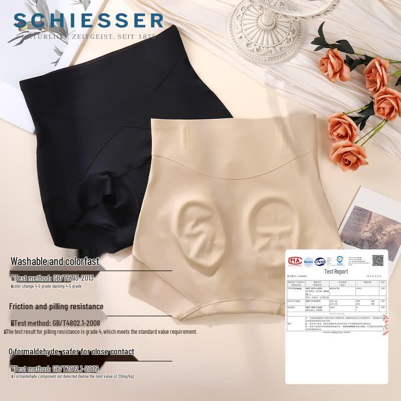 Schiesser Women's Seamless Mulberry Silk High-Waist Tummy Control Boxer Briefs