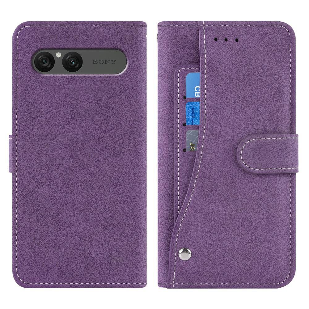 

For Sony Xperia 10 VII Case Retro PU Leather Wallet Phone Cover with Rotating Card Slots Holder