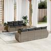 Vidaxl 8-Cz. Set di Mobili da Giardino con Cuscini, Grigio, Polyrattan