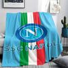 1Pc Napoli FC Print Flannel Blanket High Quality Warm Comfortable Cover for All Seasons Perfect for Gifts Home Decor