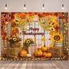 2D Flat Printing Thanksgiving Backdrop, Autumn Pumpkins Photography Background