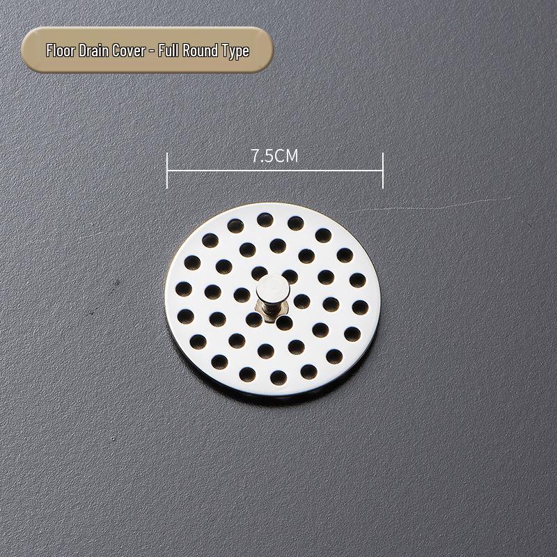 Stainless Steel Round Floor Drain Cover with Anti-Hair Filter and Handle for Hotel Bathrooms