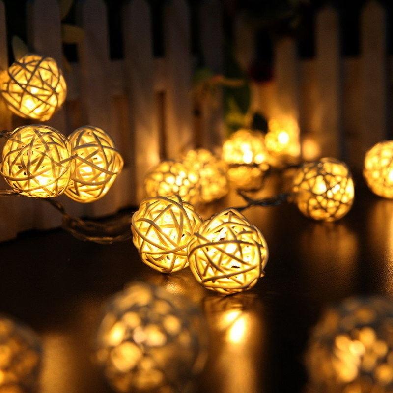 5M 20led Rattan Ball Wicker String Light Fairy Lamp Wedding Christmas Warm White 5M 20led Rattan Ball Wicker String Light Fairy Lamp Wedding Christmas Warm White