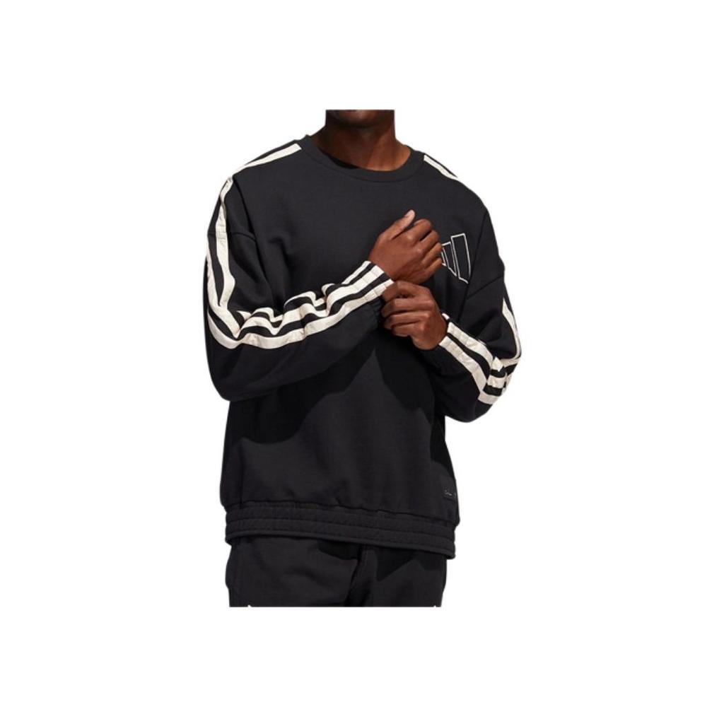 Adidas Crew Neck Pullover Long Sleeve Sweatshirt Men Tops Black GH4779