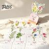Floral And Cat Theme Calendar 2027 Flower Desk Calendar, English Tabletop with Wooden Base, Monthly Planner For & Decorative for Office Home