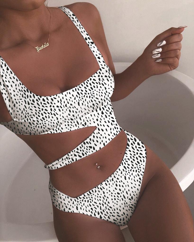 Sexy Women's Swimsuit Solid Color One Piece Swimsuit Hollow Bikini Brazil Beachwear 8 Colors