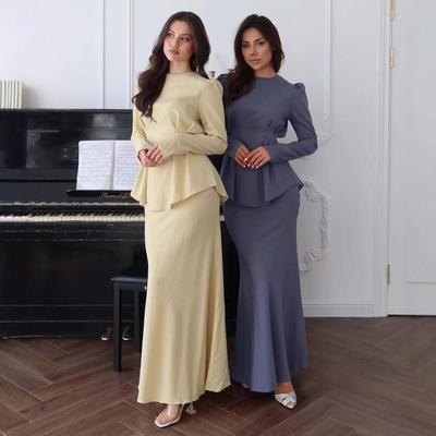 2025 Autumn Elegant Slimming Long Dress Set for Women - European, American, and Middle Eastern Style