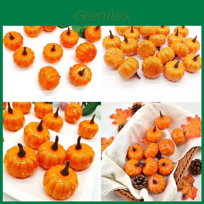 Delightful 12pcs Artificial Mini Foam Pumpkin Simulation Props For Cozy Fall Home Decorations