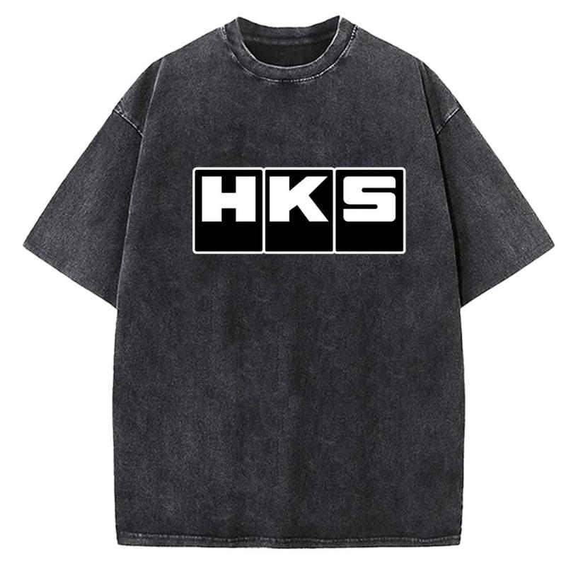 Summer Tops Men Women Washed T Shirts HKS Sport Shirt Casual Loose Punk T-shirt Harajuku Tops Shirt Funny Sport Jogging Shirt