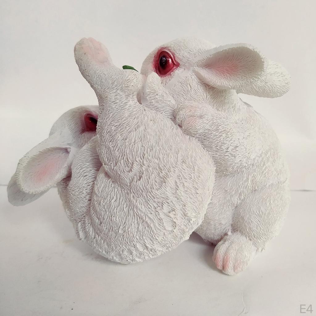 Animal Outdoor Statues Artificial Bunny, Decorative Landscape Figurine for Garden, Patio, Backyard
