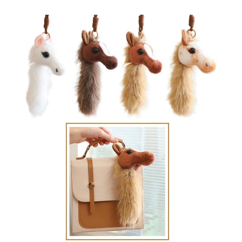 Plush Horse Toy Pendant Decoration for Office Desk and Living Room Animal Ornament Gift for Friend Family