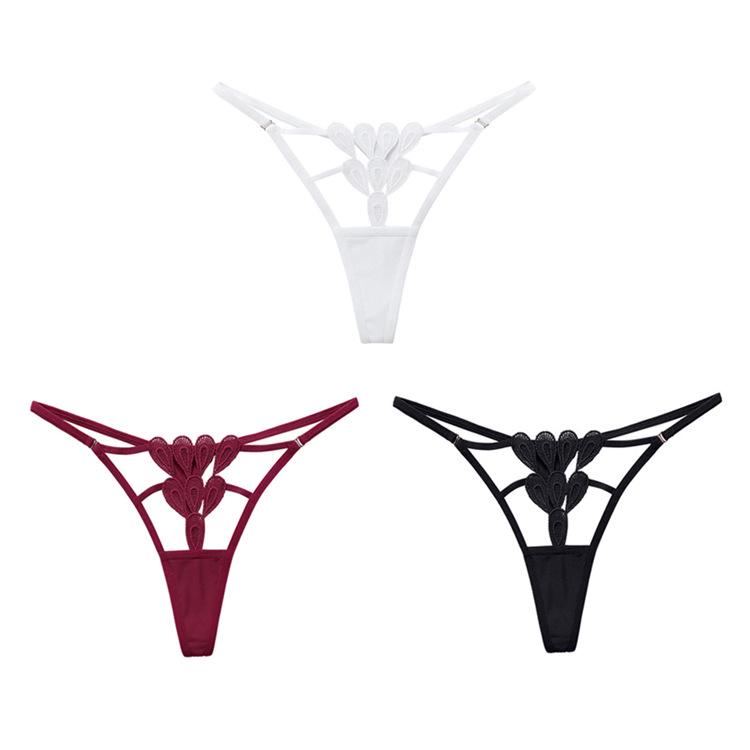 173 Water-Soluble Floral Lace Thong - Seductive & Fun Plus Size European/American T-Pants