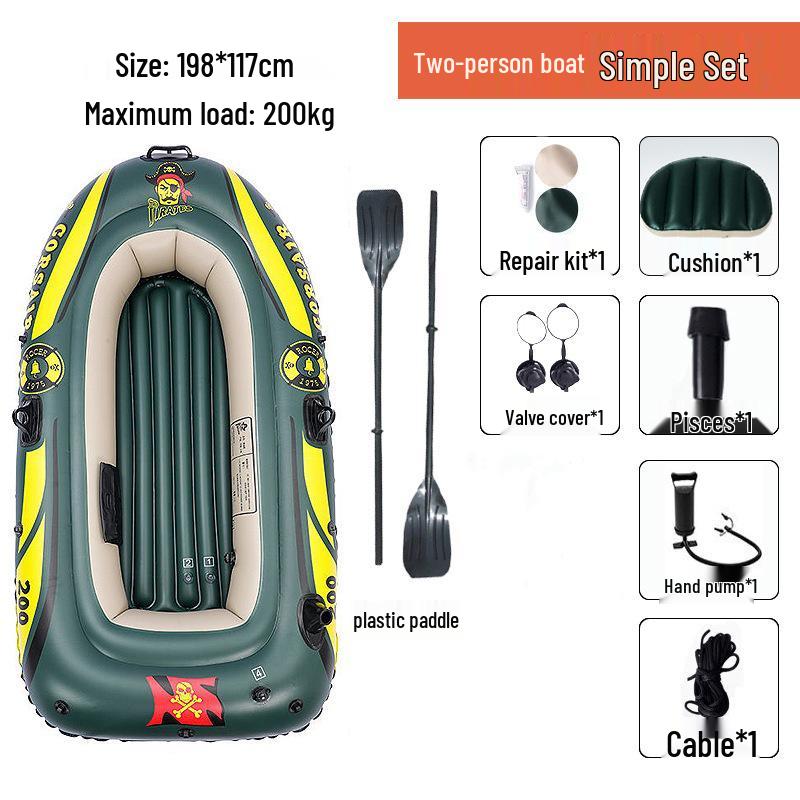 Durable Thickened Inflatable Boat for 2/3/4 People - Ideal for Fishing