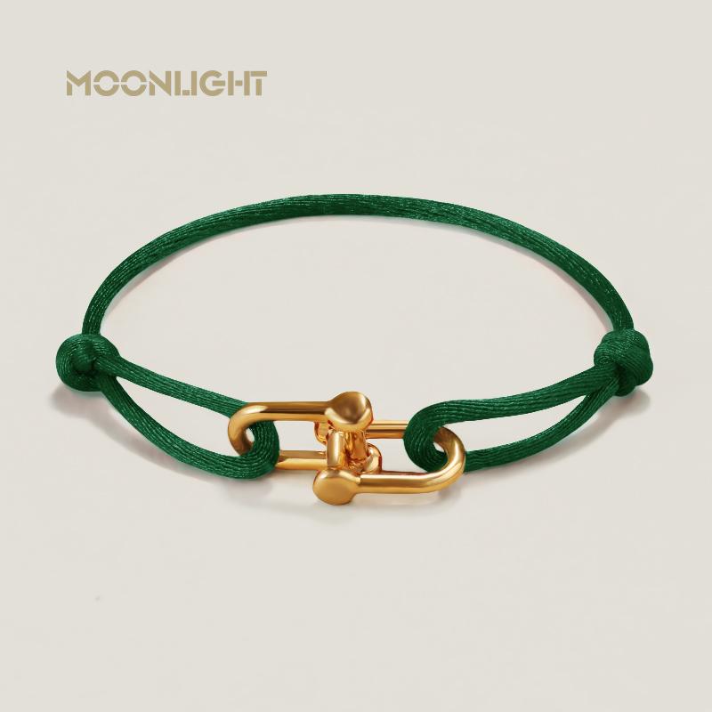 MOONLIGHT Classic Adjustable U-Shape Charm Bracelets for Women High Quality Silk Rope Bracelet Female Jewelry Gifts