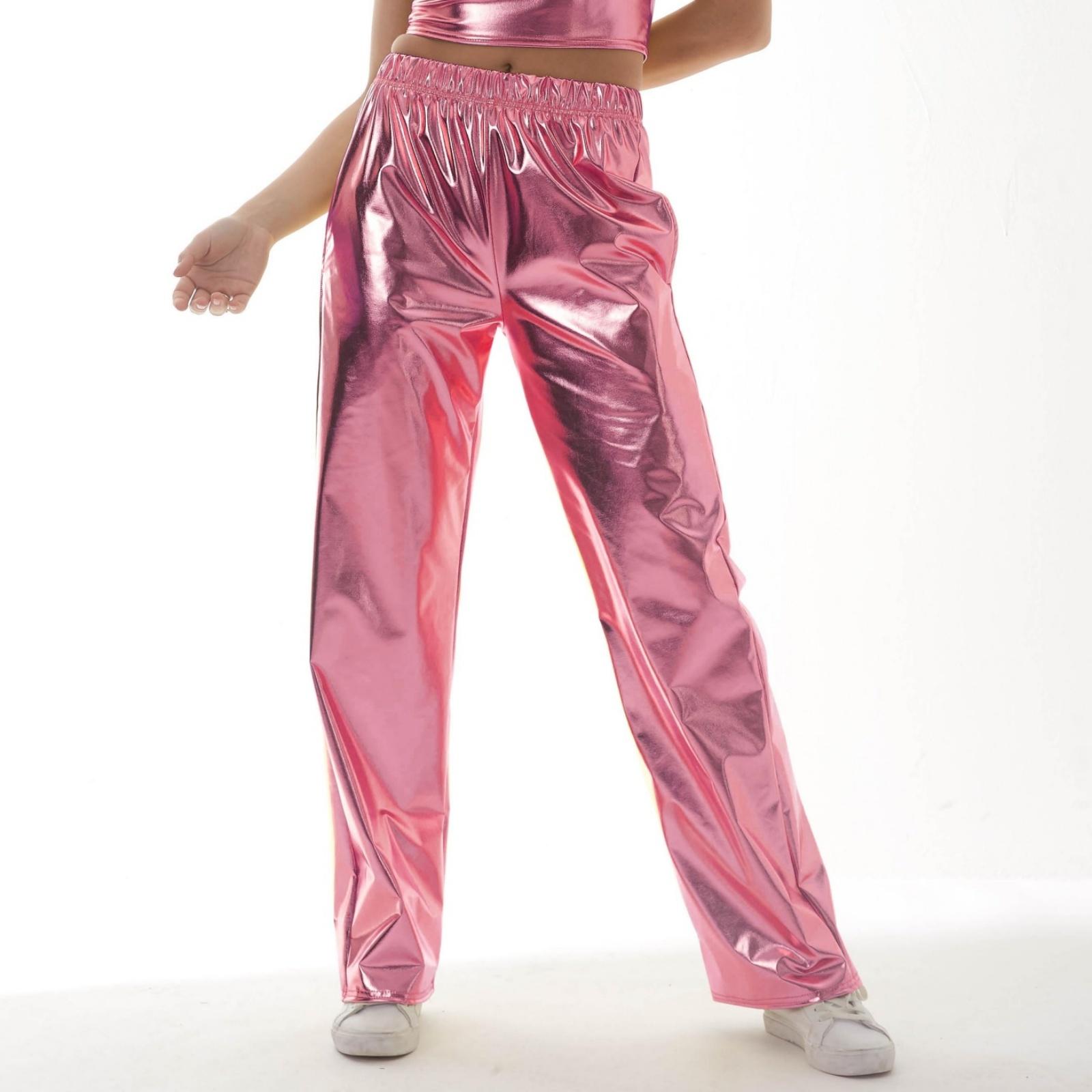 

Women s High-waisted Stylish Elasticated Waist Straight-leg Pants S рожевий