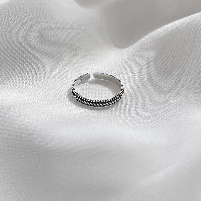 925 Sterling Silver Weave Small Open Rings For Women Engagement Wedding Luxury Jewelry Girl Accessories Wholesale Jewellery