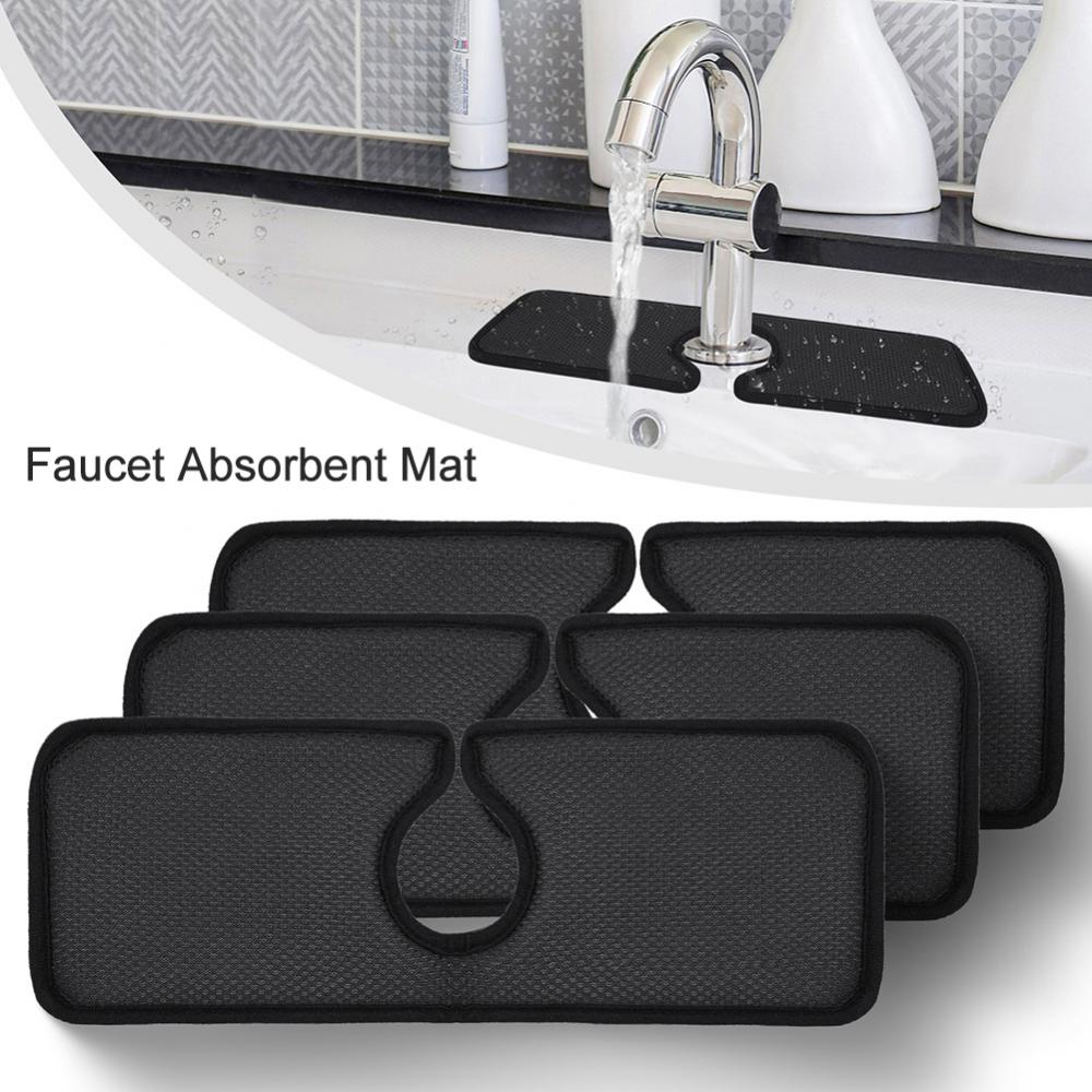 Kitchen Faucet Absorbent Mat Sink Splash Guard Silicone Faucet Splash Catcher Countertop Protector For Bathroom Kitchen Gadgets
