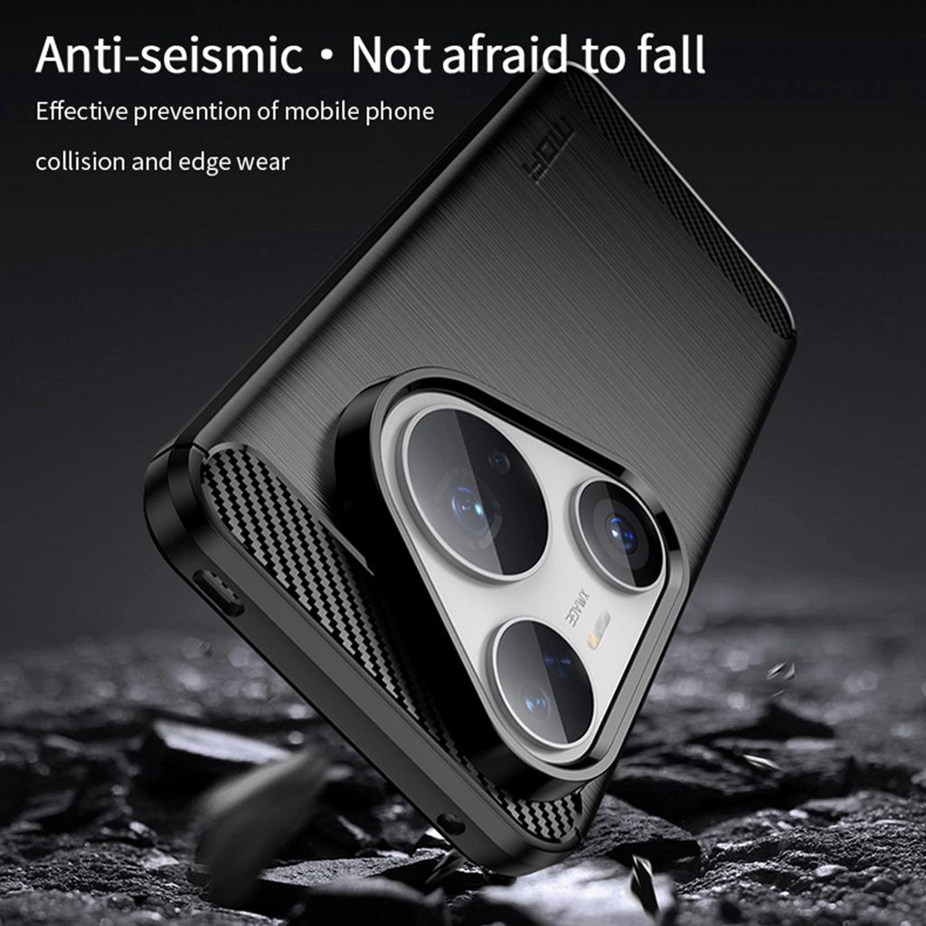 Pro Huawei Pura 80 Pro Zadní kryt MOFI Kartáčovaná textura Uhlíkové vlákno Měkké TPU pouzdro