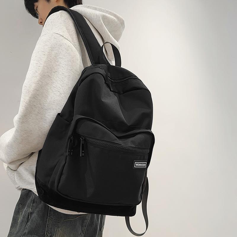 Women's Color Block Backpack Student School Bag Men's Lightweight Large Capacity Travel Backpack