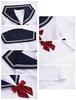 Aculldo Sailor Short School High School Girl JK Uniform with Two White Embroidered Strips and Navy Blue Cute and Perfect for School Cultural and