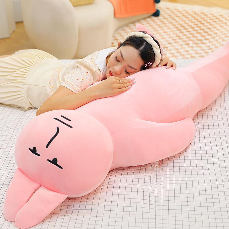 Pink Rabbit Doll Sand Sculpture Couple Long Sleeping Pickle Doll Throw Pillow Rabbit Doll Plush Toy
