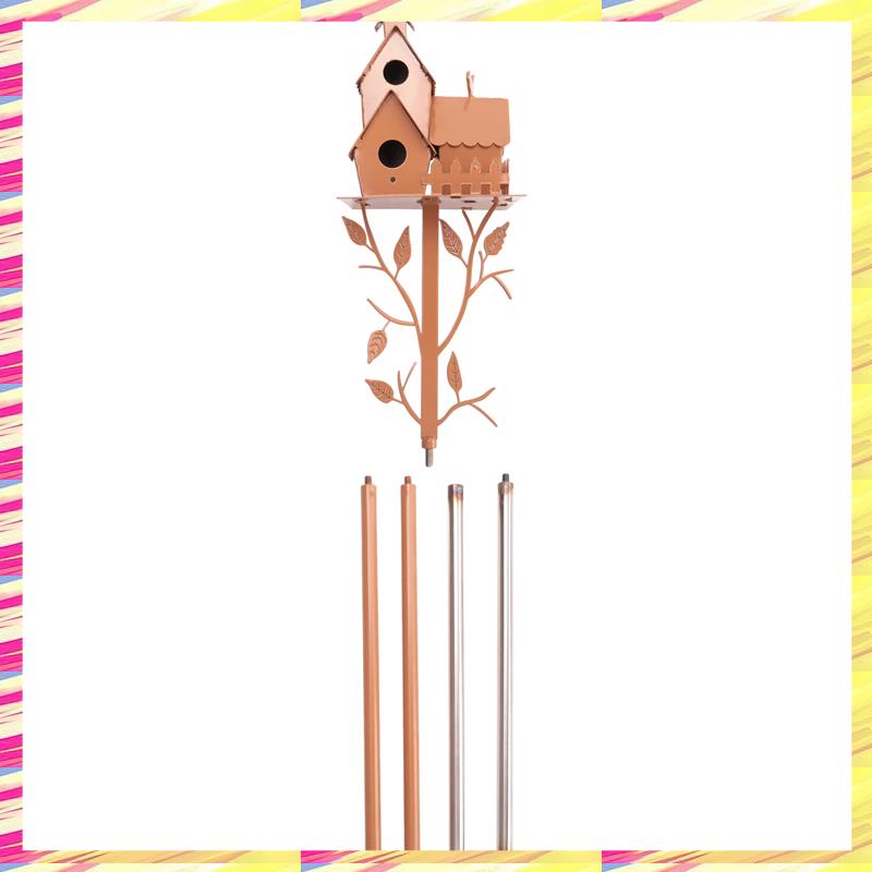 ABJJ Garden Bird House Metal Bird Feeders Garden Stakes With Pole Bird Houses For Courtyard Backyard Patio Outdoor Style E