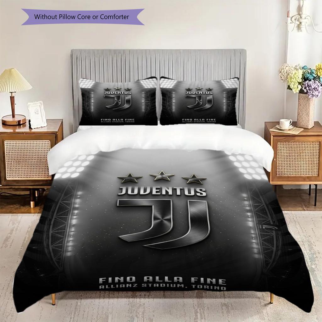 Juventus Legacy: Black Gold Triumph Bedding (1 * Duvet Cover + 2 * Pillowcase, Without Core) Christmas Birthday Gift Bedding Set