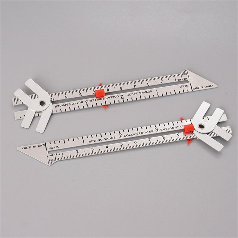 Metal Sliding Gauges Sewing Ruler Measuring Tool Measuring Sewing Gauges Fabric Quilting Ruler for Crafting