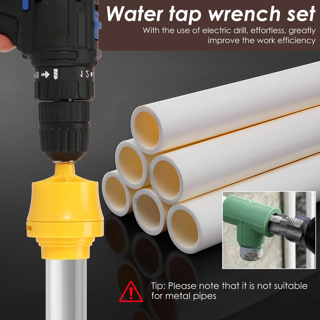 Pipe Threading Tool for Electric Drill PVC Thread Maker Tool with 3 Dies 1/2", 3/4", 1"Tap Die Set Water Pipe Threading Machine