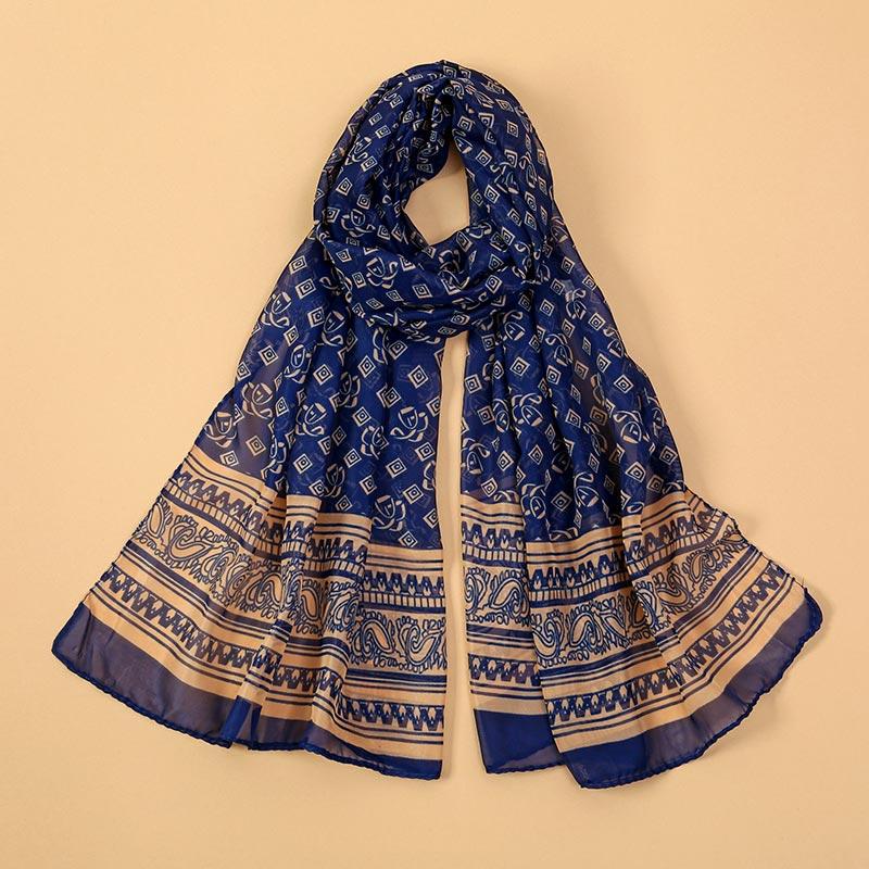 Fashion Paisley Printed Chiffon Women'S Scarf Women'S Lightweight Summer Long Sun Protection 160*50Cm
