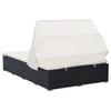 2 Person Sun Lounger with Cushion Poly Rattan Black
