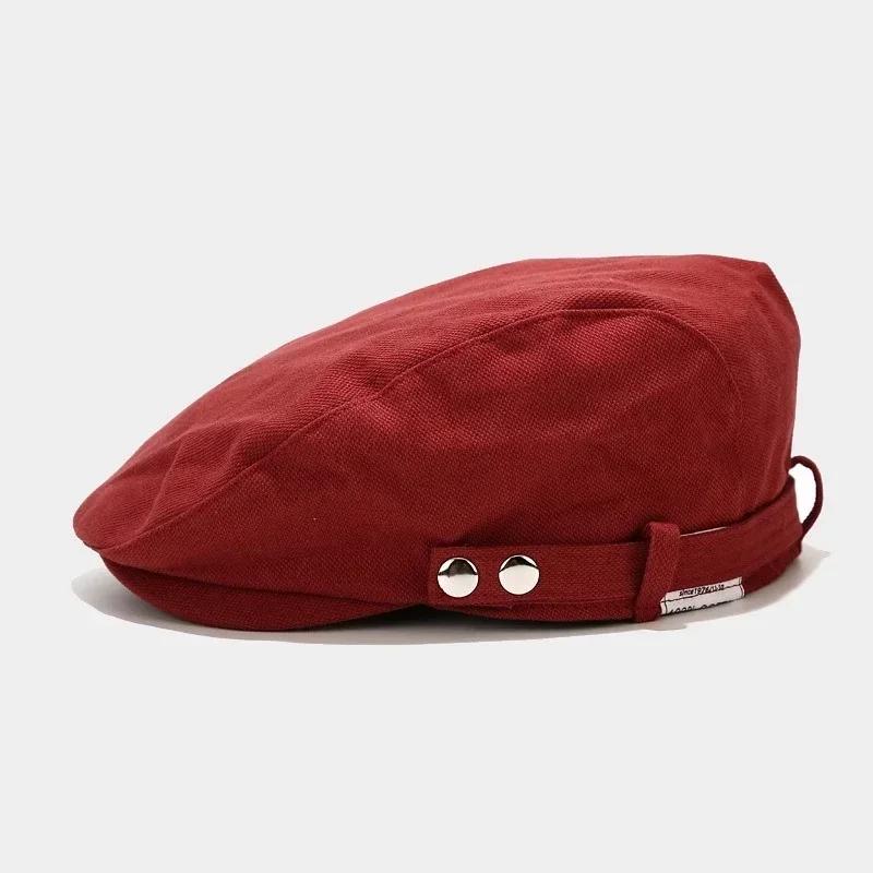 British Style Berets Hat Men Streetwear Trend Newsboy Hat for Women Flat Peaked Caps Cotton Duckbill Cap Spring Autumn Bonnet