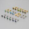 Sparkling Micro Paved Zircon Five Petal Flower Helix Earring Thin Post Screw Back Mini Versatile Studs