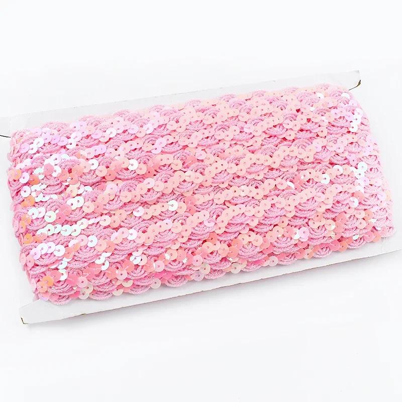 2/5/10M Meetee 15mm Paljettspets Flätat Band Band Kant Sy Kläder Scenklänning Bröllopstejp Dekor Spetsar Tyg Tillbehör