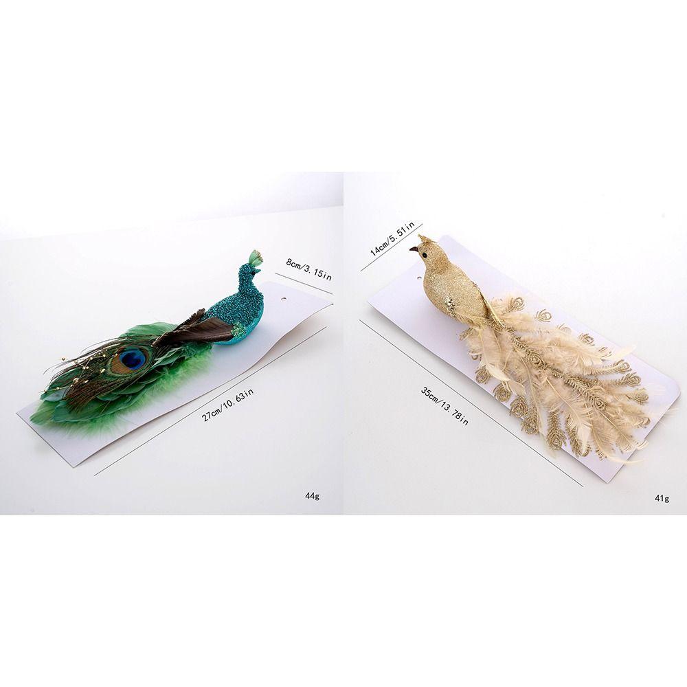 Shimmering Christmas Peacock Decoration Realistic Feathers DIY Crafts Peacock Doll Toy Cartoon Foam Simulated Peacock