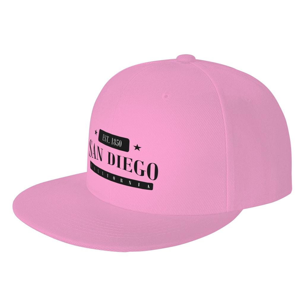 Fashion San Diego Est   Standard Black Flat Brim Sun Hat  Friendly For Large Head Circumference Caps Unisex