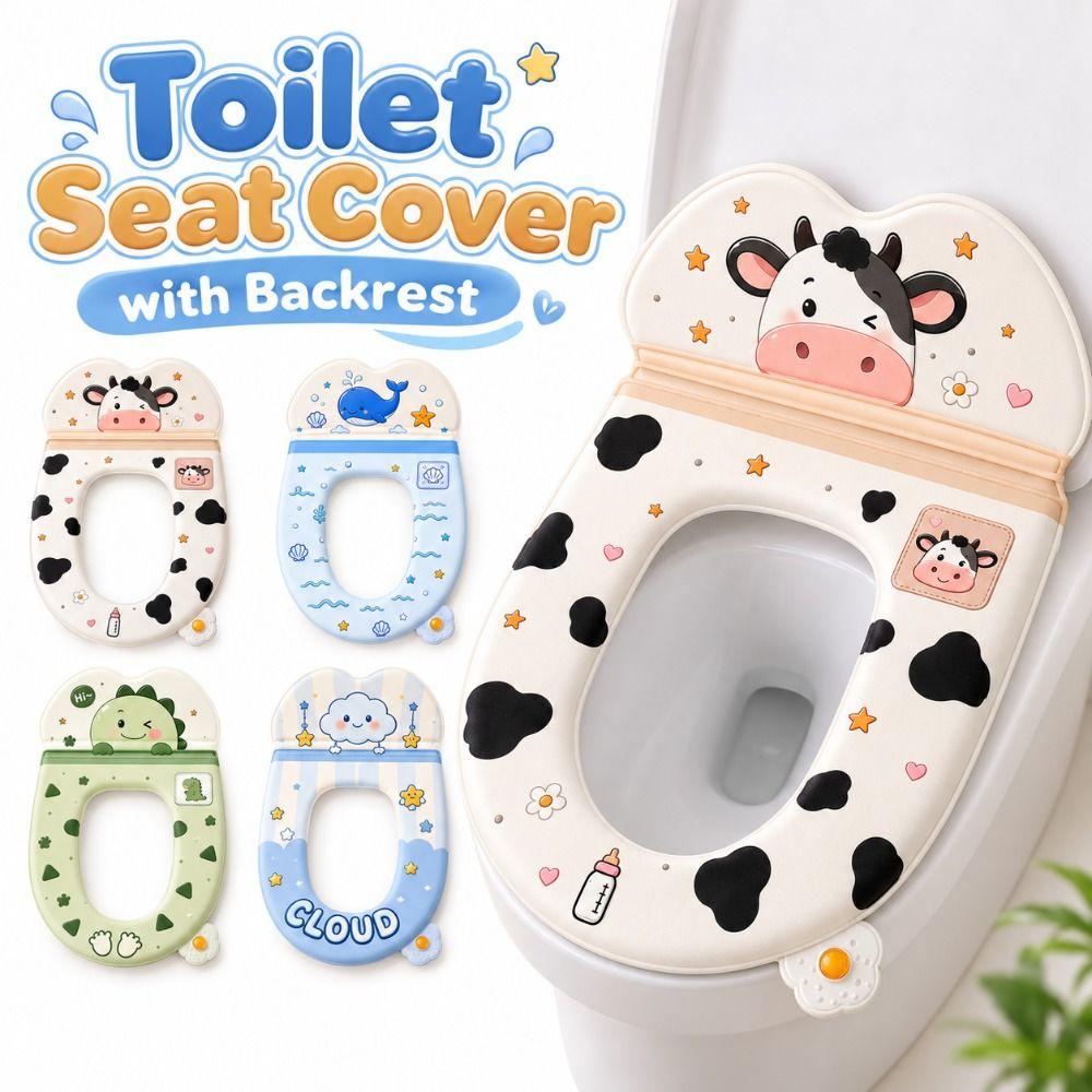 Cartoon Toilet Seat Pad Backrest Toilet Lid Cover New Toilet Seat Cover Home
