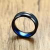 Accessories Tungsten Ring Black Ring Blue Matte Texture Super Hard [Rockyu] Men's