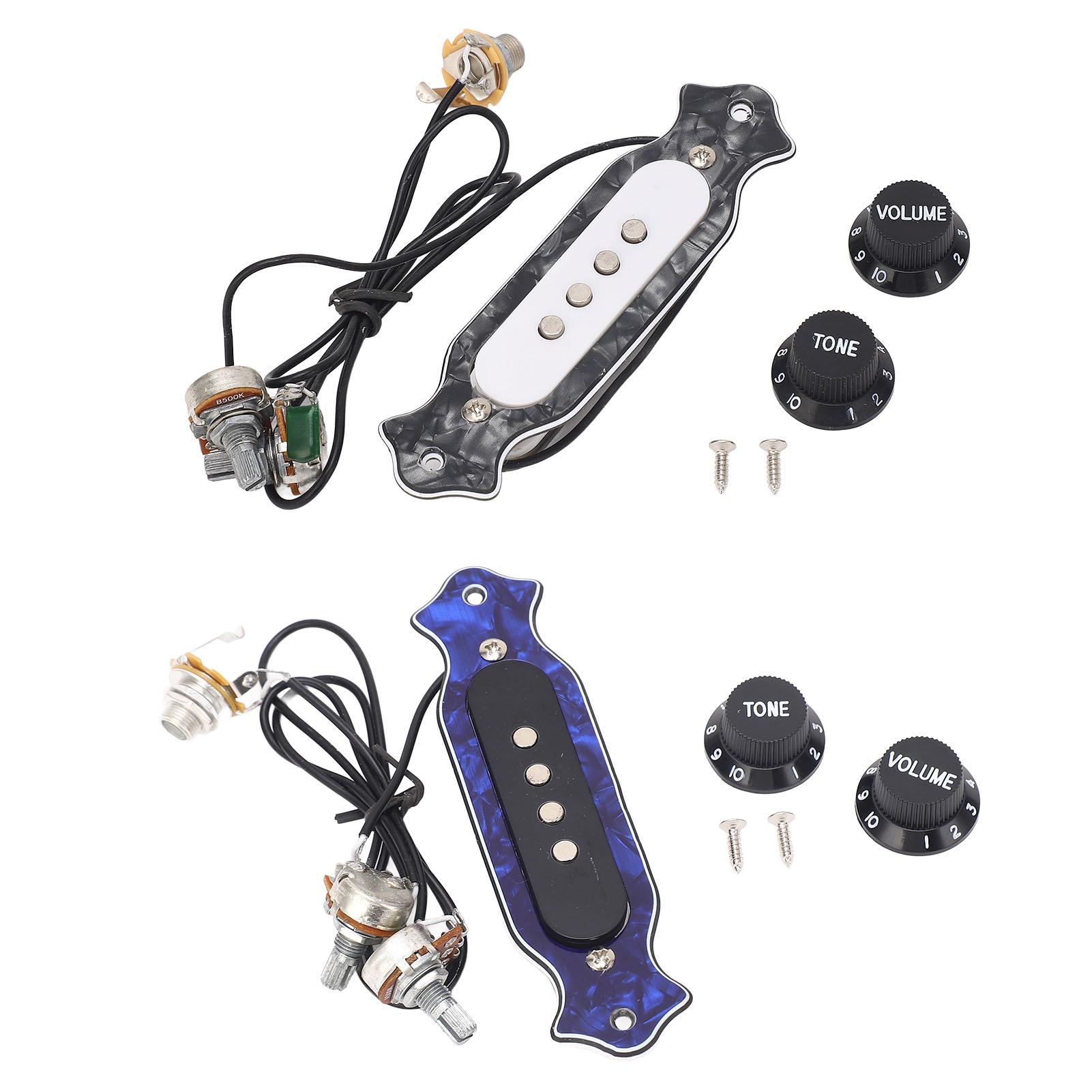 

Звукосниматель для акустической гитары, 4 струны, замена звукоснимателя с медной катушкой для практики и выступлений GMB333 Black Color