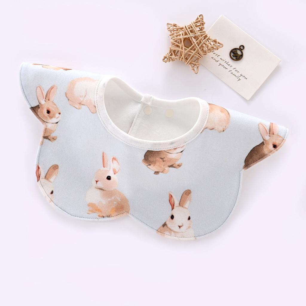 Customized Baby Double-Layer Combed Cotton Bib Saliva Towel Waterproof Spitting Up Bib Newborn Snood Swand Swivel Eating Pocket