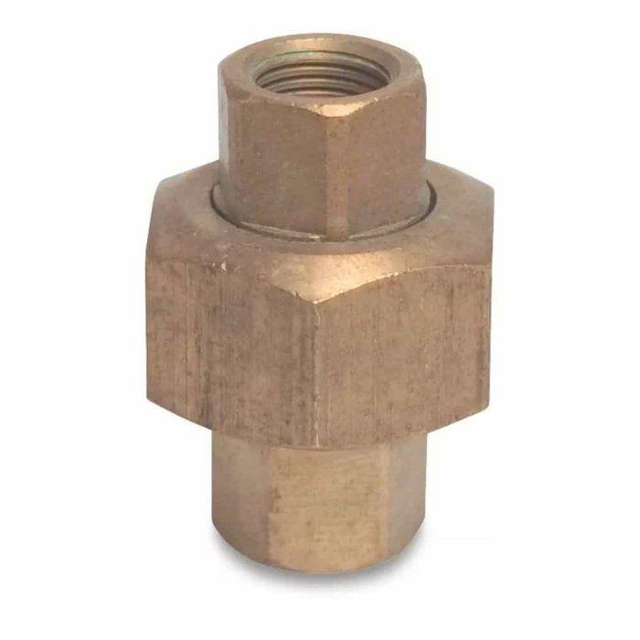Brass Fitting Threaded 1 1/2" Female X Female, Conical Seal - Plumbing, Heating