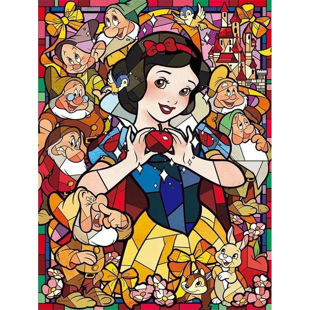 

Disney Diamond Painting Snow White Stained Window Theme Illustration Mosaic Craft Hobby DIY Gift Home Decoration Embroidery Round 20x30cm